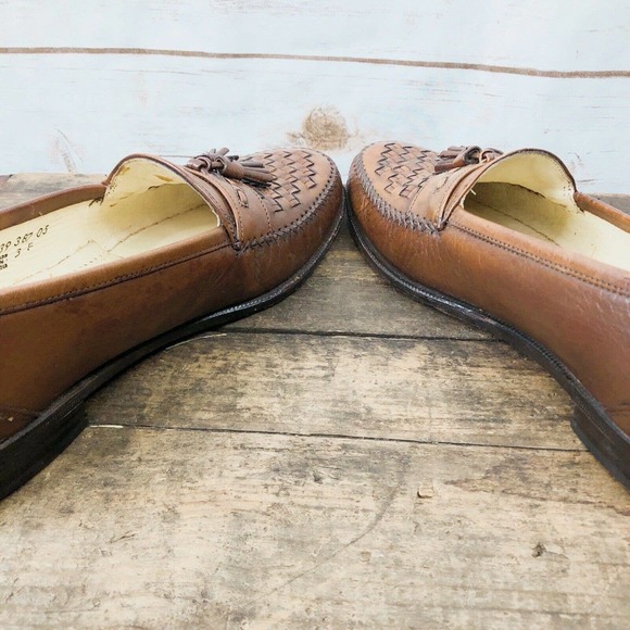 Florsheim Mens Loafer Size 9.5 Kiltie Tassel Learher Woven Cushioned Non Slip main image 6
